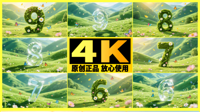 【精品】春日数字花园清新数字生长倒计时