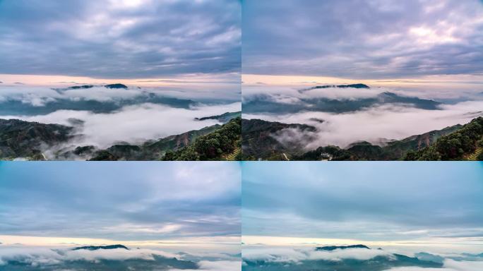 潮州凤凰山茶山云海云雾山峦美景延时8K