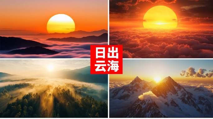 壮丽日出云海山川太阳