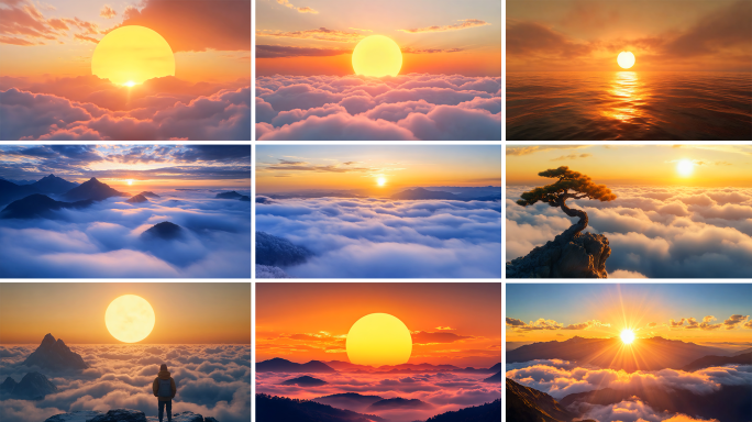 壮丽日出云海山川太阳