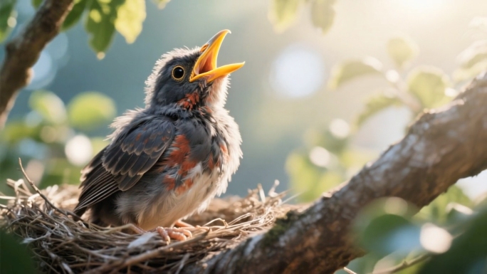 【精品】雏鸟破壳与成长鸟巢中的生命奇迹