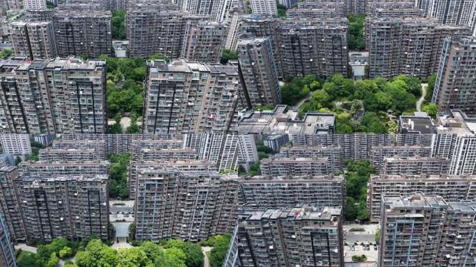 城市高密度住宅鸟瞰