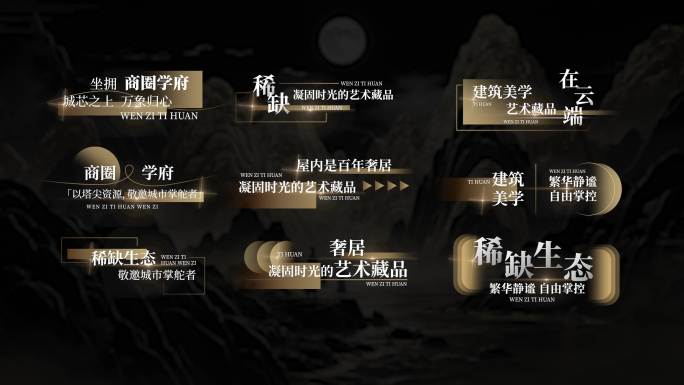 简洁金色字幕条动画四版