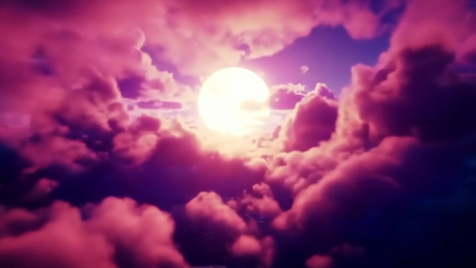 紫色云海中的太阳