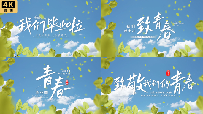 小清新青春纪念毕业文字片头标题