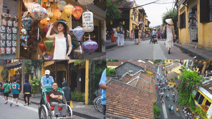 4K越南岘港会安古镇风情街景（含航拍）