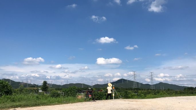 无人机测绘测量员户外作业外业实拍