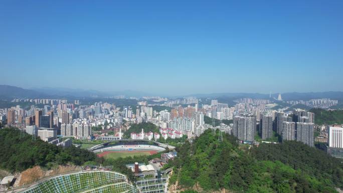 十堰市城市远景航拍