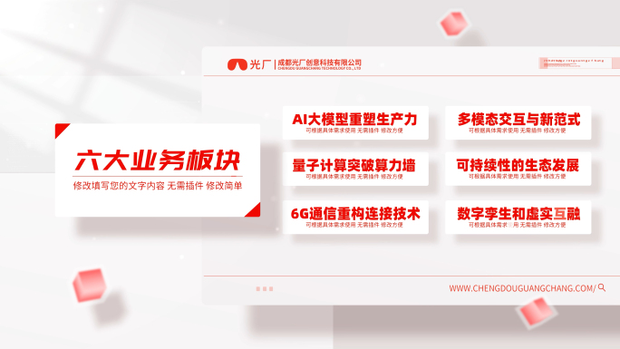 简洁红色党政文字分类包装展示