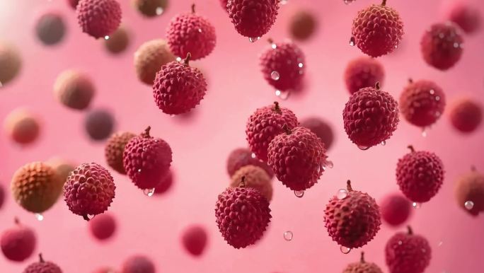长安的荔枝、荔枝与水珠飞舞