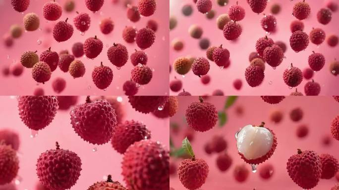 长安的荔枝、荔枝与水珠飞舞