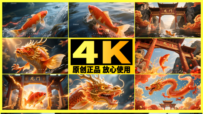 【精品】鲤鱼跃龙门鲤鱼跳龙门锦鲤金榜题名