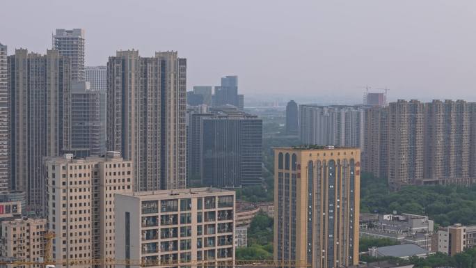 杭州临平城区高楼航拍