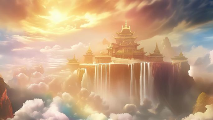 天宫天庭中国风宫殿仙境凌霄宝殿云海天梯