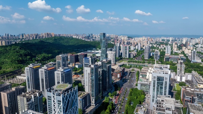 重庆渝北光电园幸福广场航拍