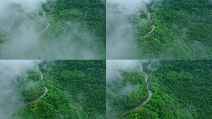 穿越云海航拍盘山公路