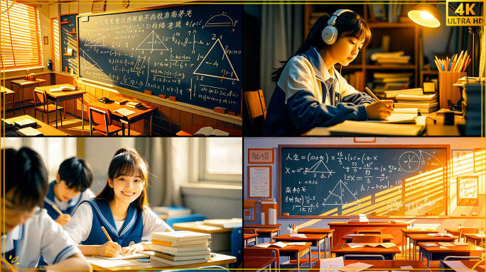 高考高中生专注学习时光