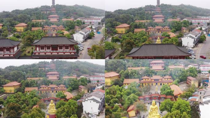 航拍湖南岳阳圣安寺景区风光