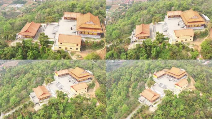 航拍湖南岳阳圣安寺景区风光