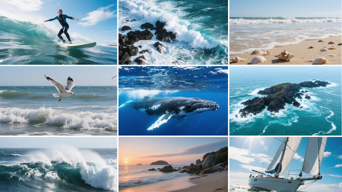 海浪升格大海浪花滔天巨浪大海海浪浪花合集