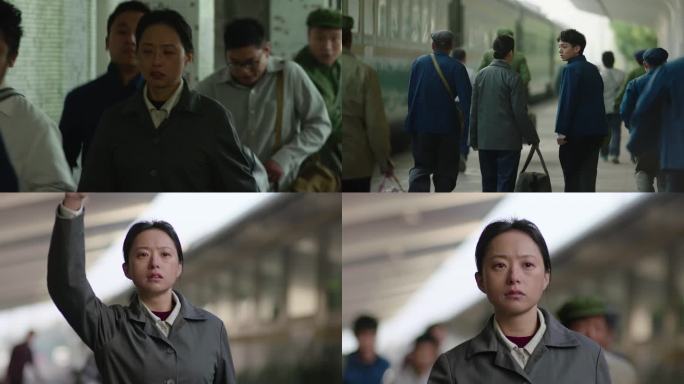 80年代火车站母亲送别儿子 离别 别离