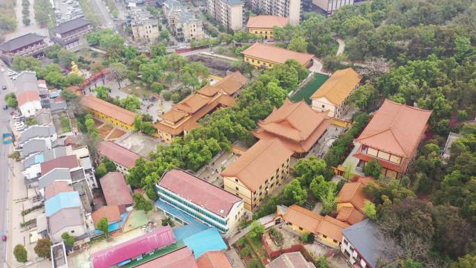 航拍湖南岳阳圣安寺景区风光