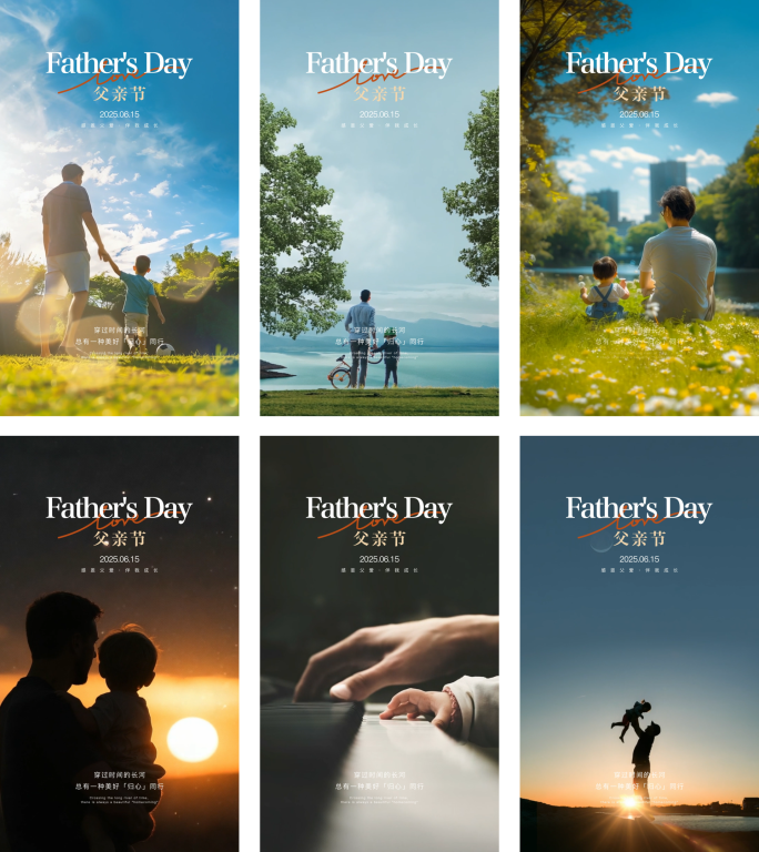 父亲节竖屏ae模板视频