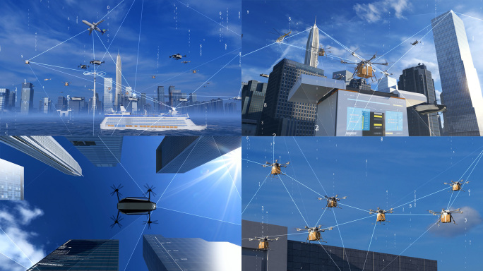 低空经济无人机城市空中智能配送网络