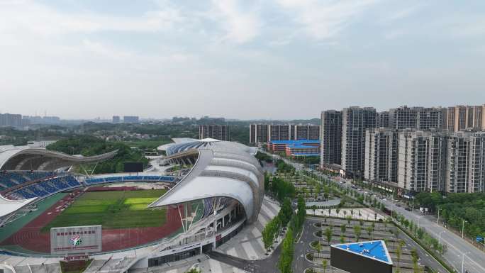 4K航拍岳阳市体育中心岳阳奥体中心合集2
