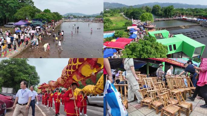 广东阳春市高流河圩千年古墟竹木制品展销