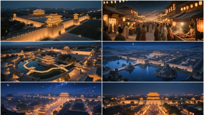 古代城市繁华景象古代建筑 中国风