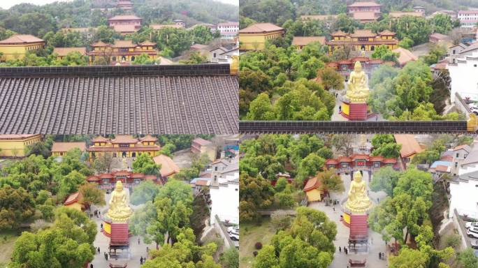 航拍湖南岳阳圣安寺景区风光