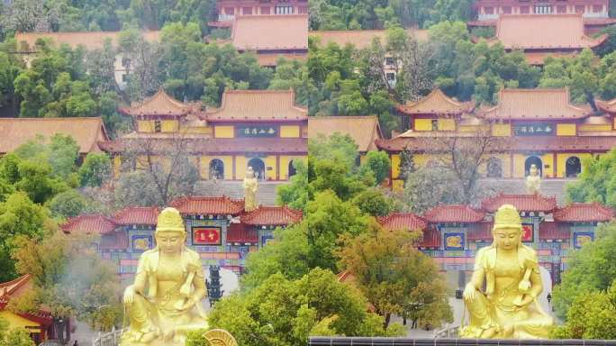航拍湖南岳阳圣安寺景区风光