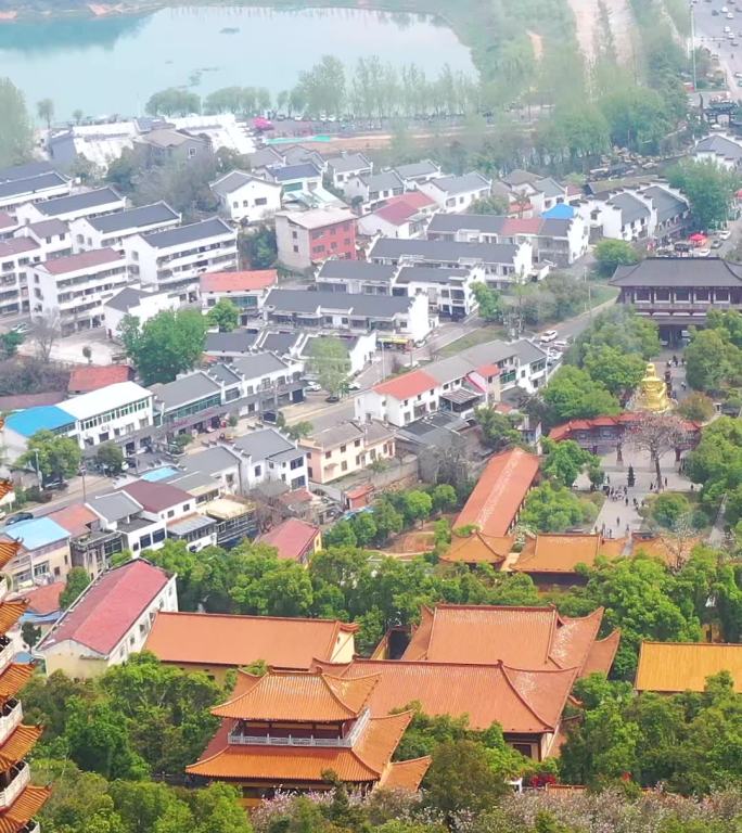 航拍湖南岳阳圣安寺景区风光