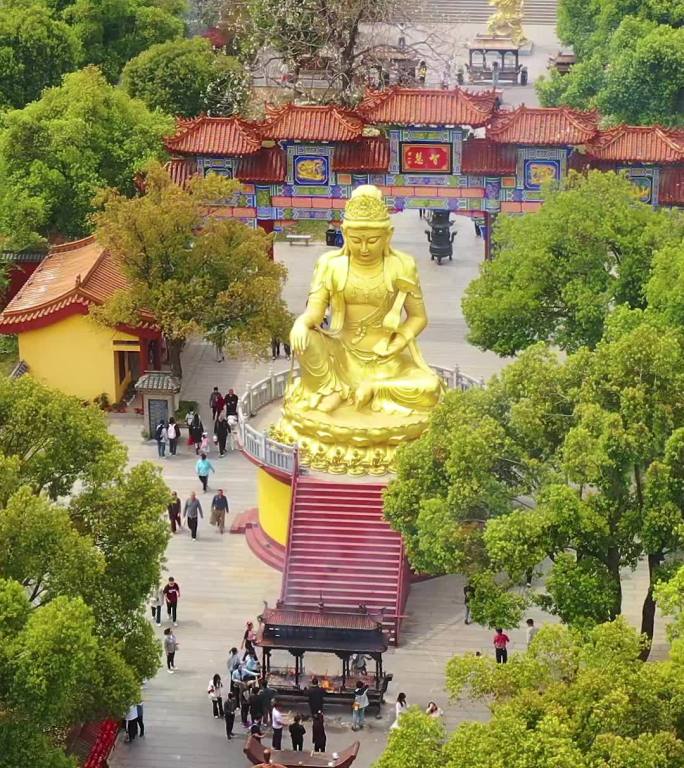 航拍湖南岳阳圣安寺景区风光