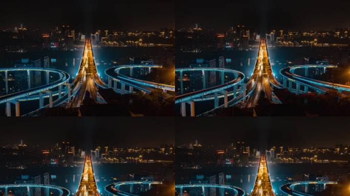 重庆夜景铜元局立交桥菜园坝大桥车流