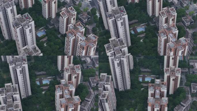 绿色植被环绕的住宅区