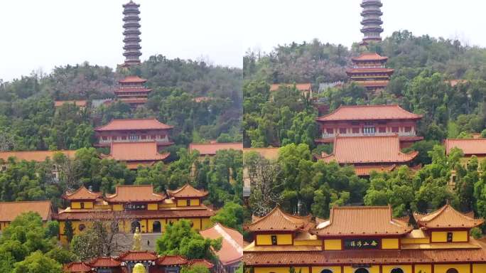 航拍湖南岳阳圣安寺景区风光