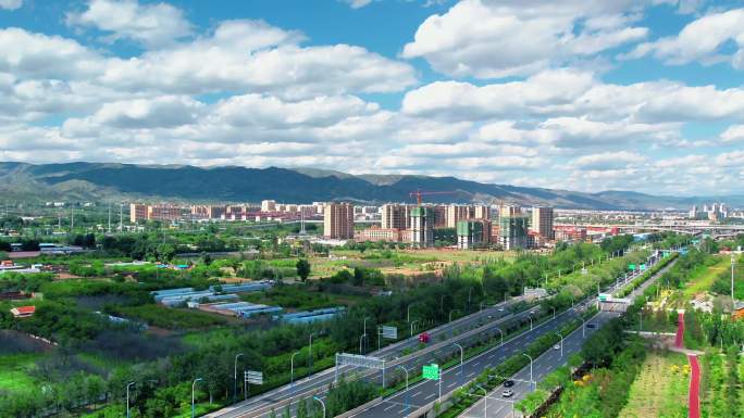 城市远景航拍
