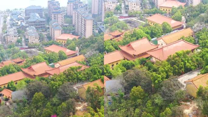 航拍湖南岳阳圣安寺景区风光