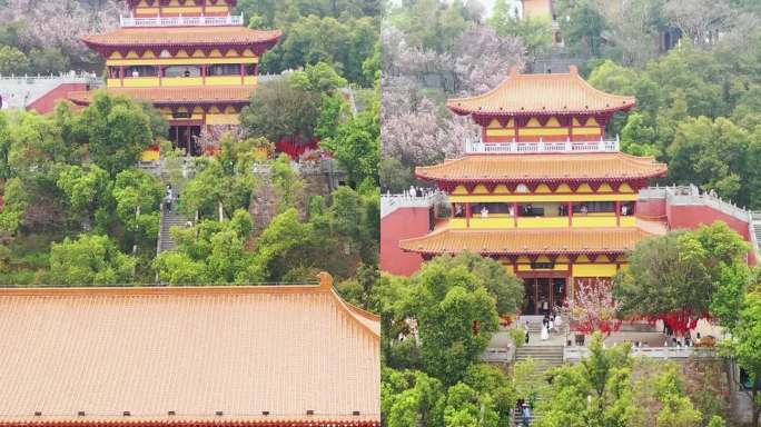航拍湖南岳阳圣安寺景区风光