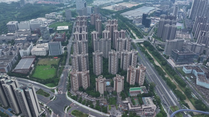 城市高楼林立航拍