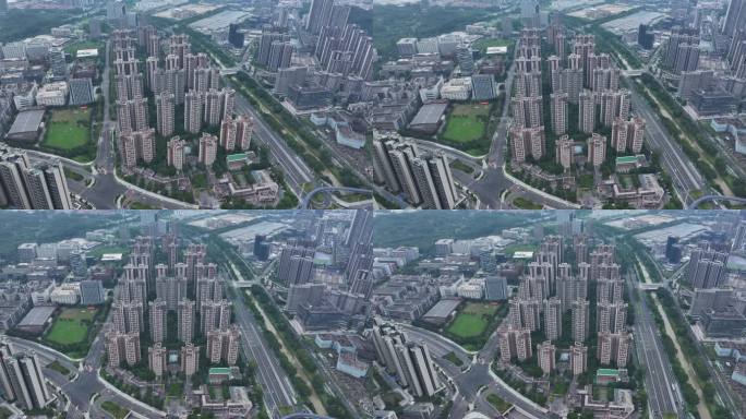 城市高楼林立航拍