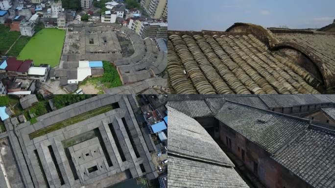 4K航拍客家围屋建筑群