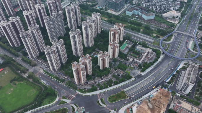 城市高楼林立航拍