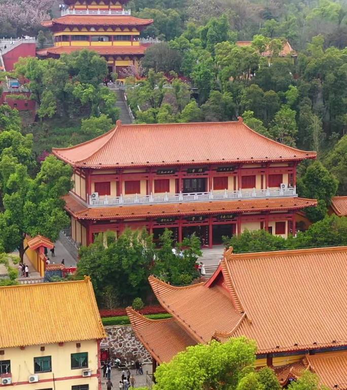 航拍湖南岳阳圣安寺景区风光