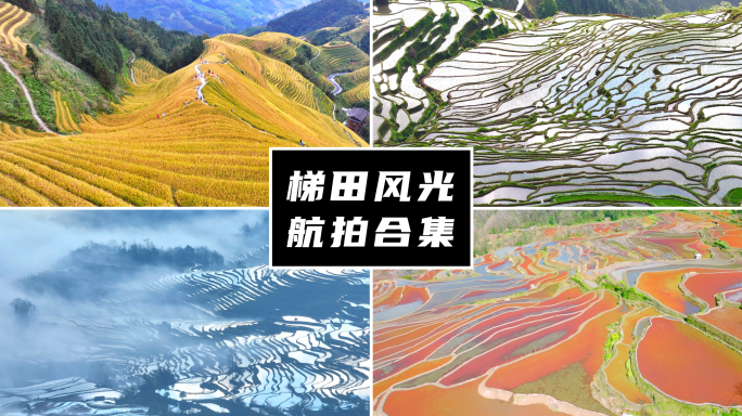 元阳梯田龙脊梯田加榜梯田航拍合集