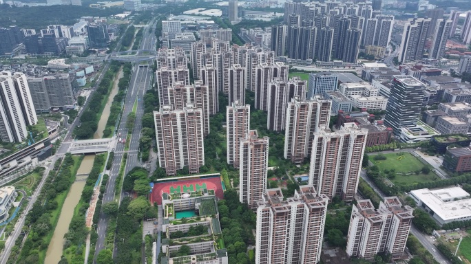 城市高楼林立航拍