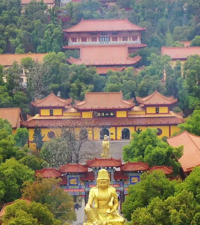 航拍湖南岳阳圣安寺景区风光