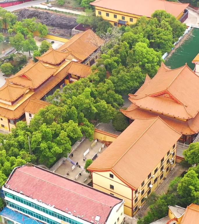 航拍湖南岳阳圣安寺景区风光